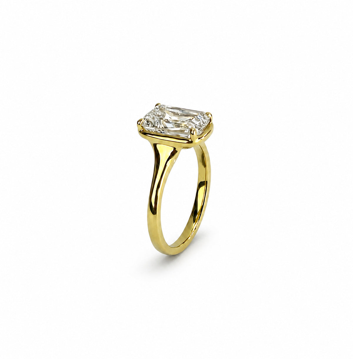 18k Yellow Gold 3.08CT Old Mine Cushion Cut Lab Grown Diamond Ring