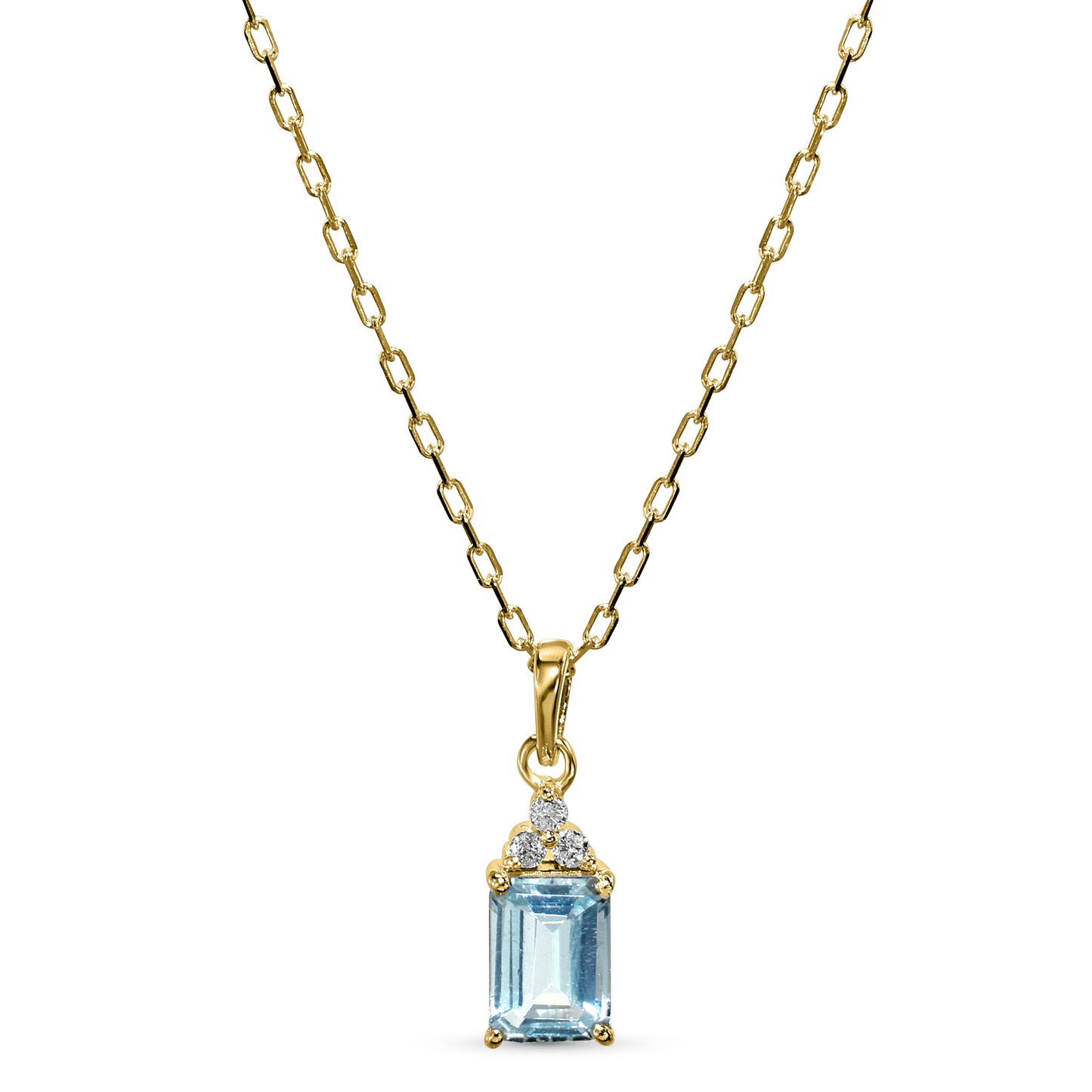 14k Rectangle Gemstone Diamond Set