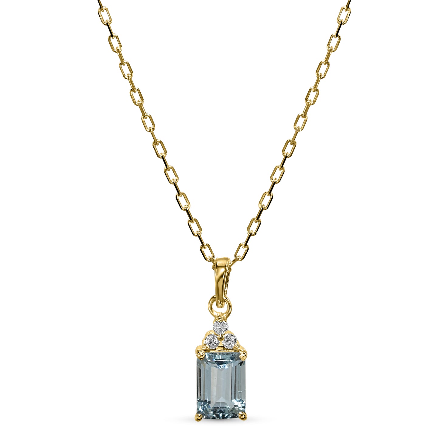 14k Aquamarine Diamond Rectangle Shape Set