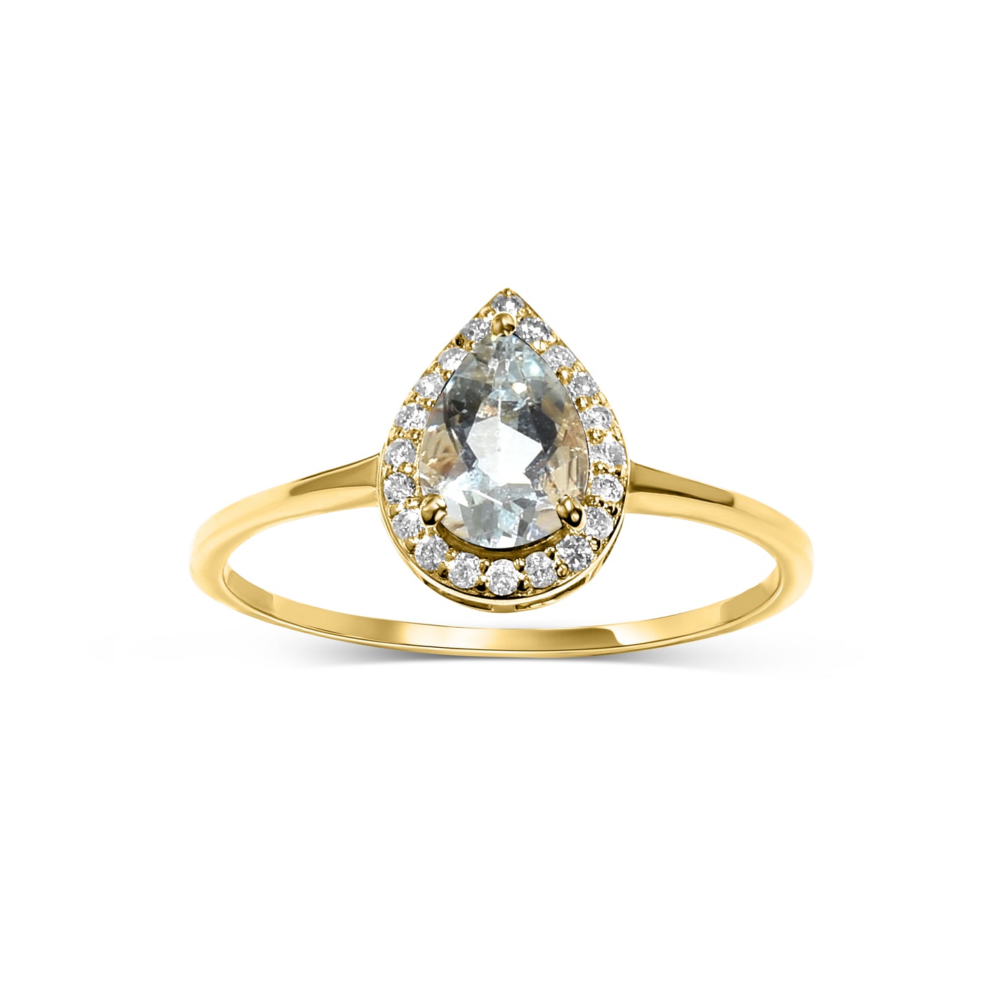 14k Aquamarine Diamond Pear Shape Set