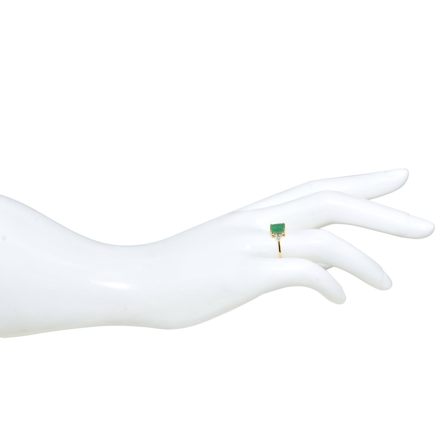 14k Emerald Diamond Rectangle Shape Set