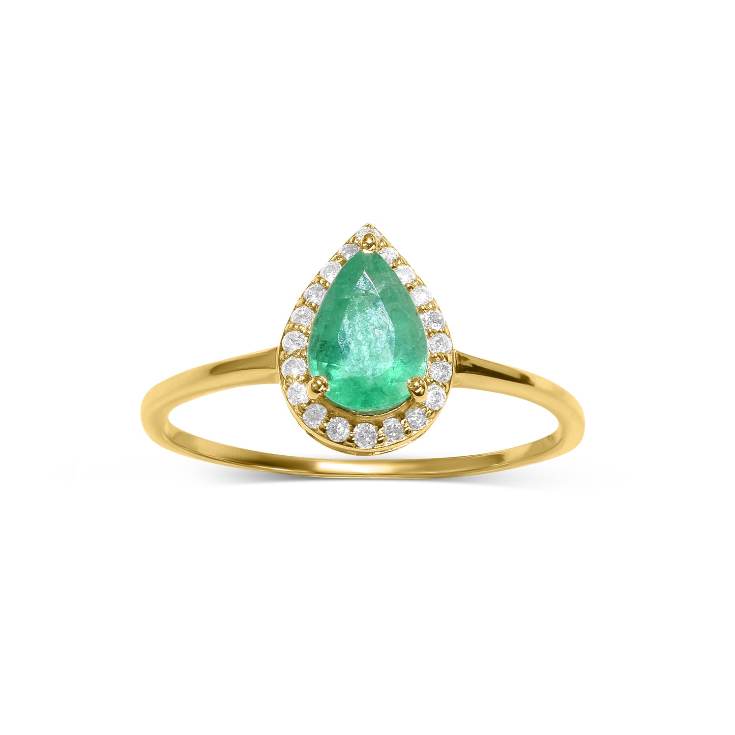 14k Emerald Diamond Pear Shape Set