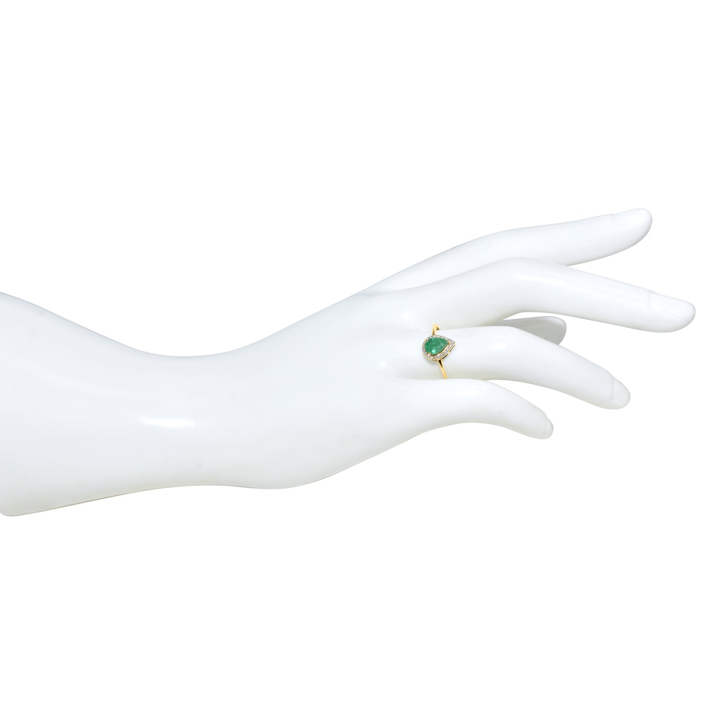14k Emerald Diamond Pear Shape Set