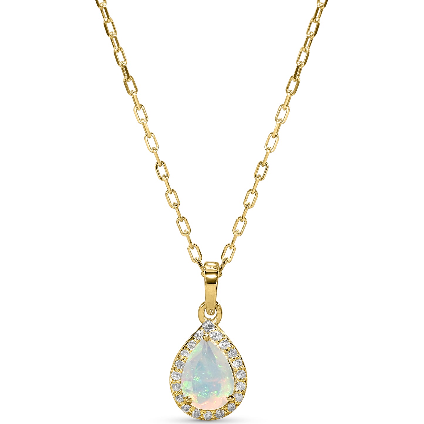 14k Opal Diamond Pear Shape Set