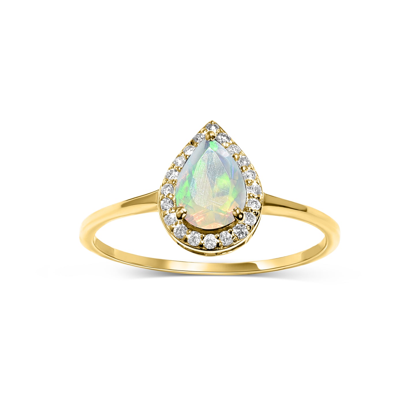 14k Opal Diamond Pear Shape Set
