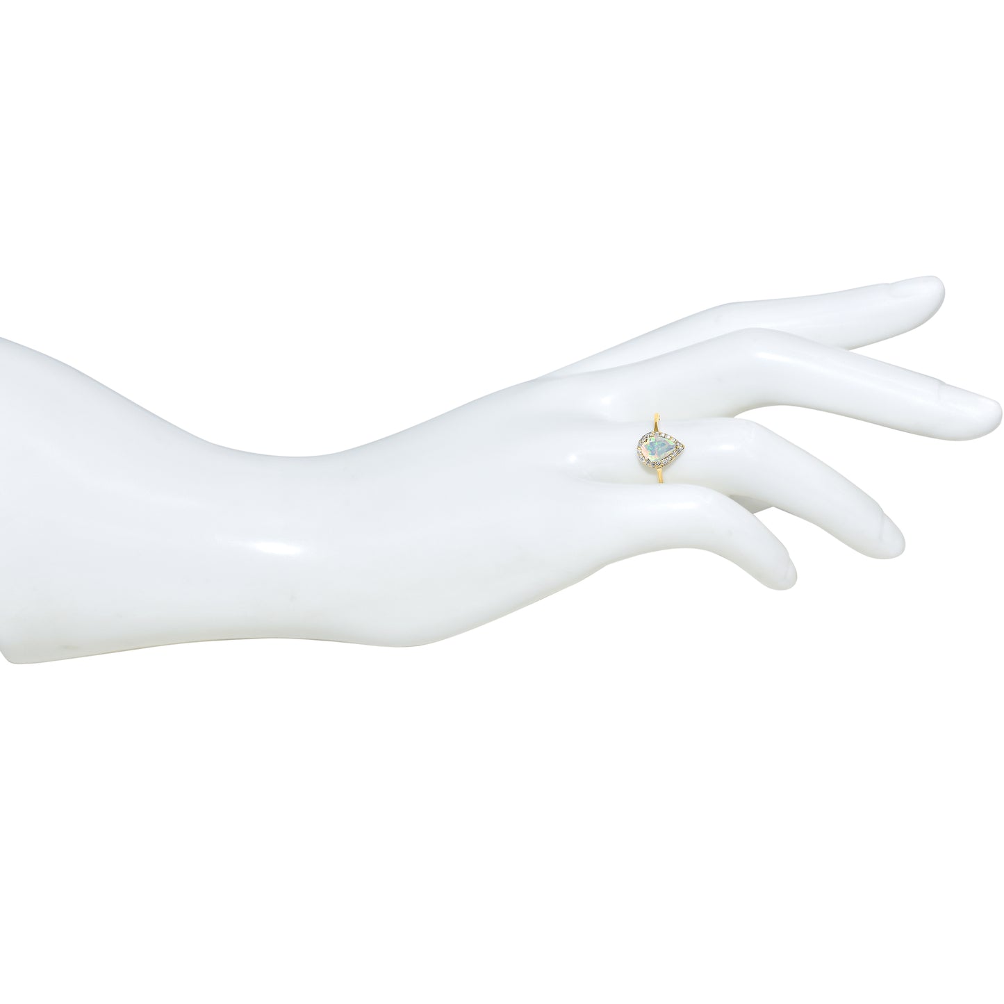 14k Opal Diamond Pear Shape Set