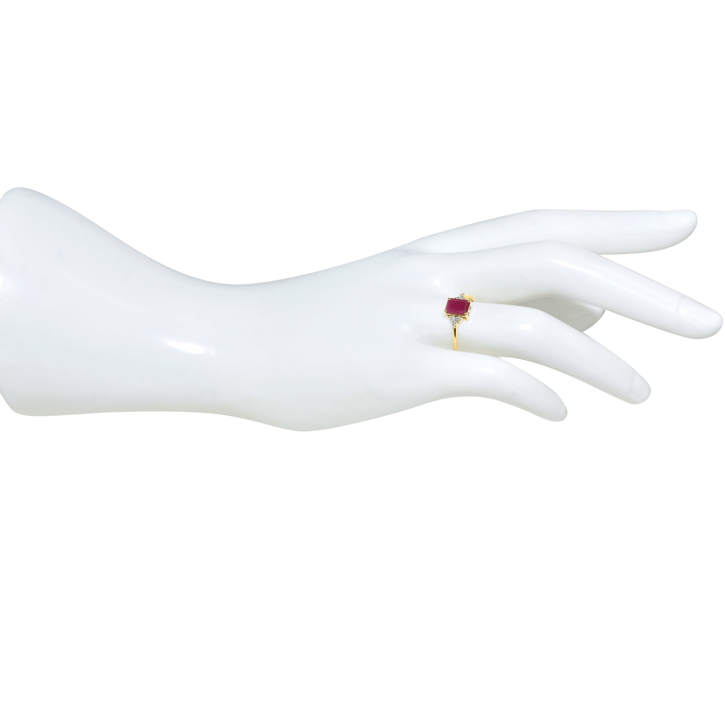 14k Ruby Diamond Rectangle Shape Set