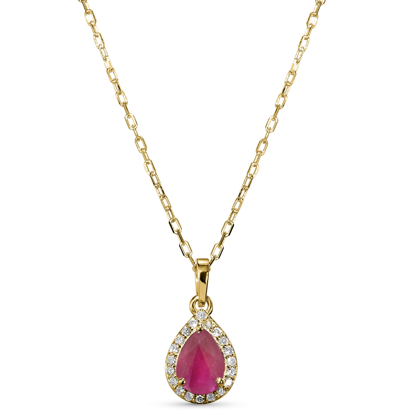 14k Ruby Diamond Pear Shape Set