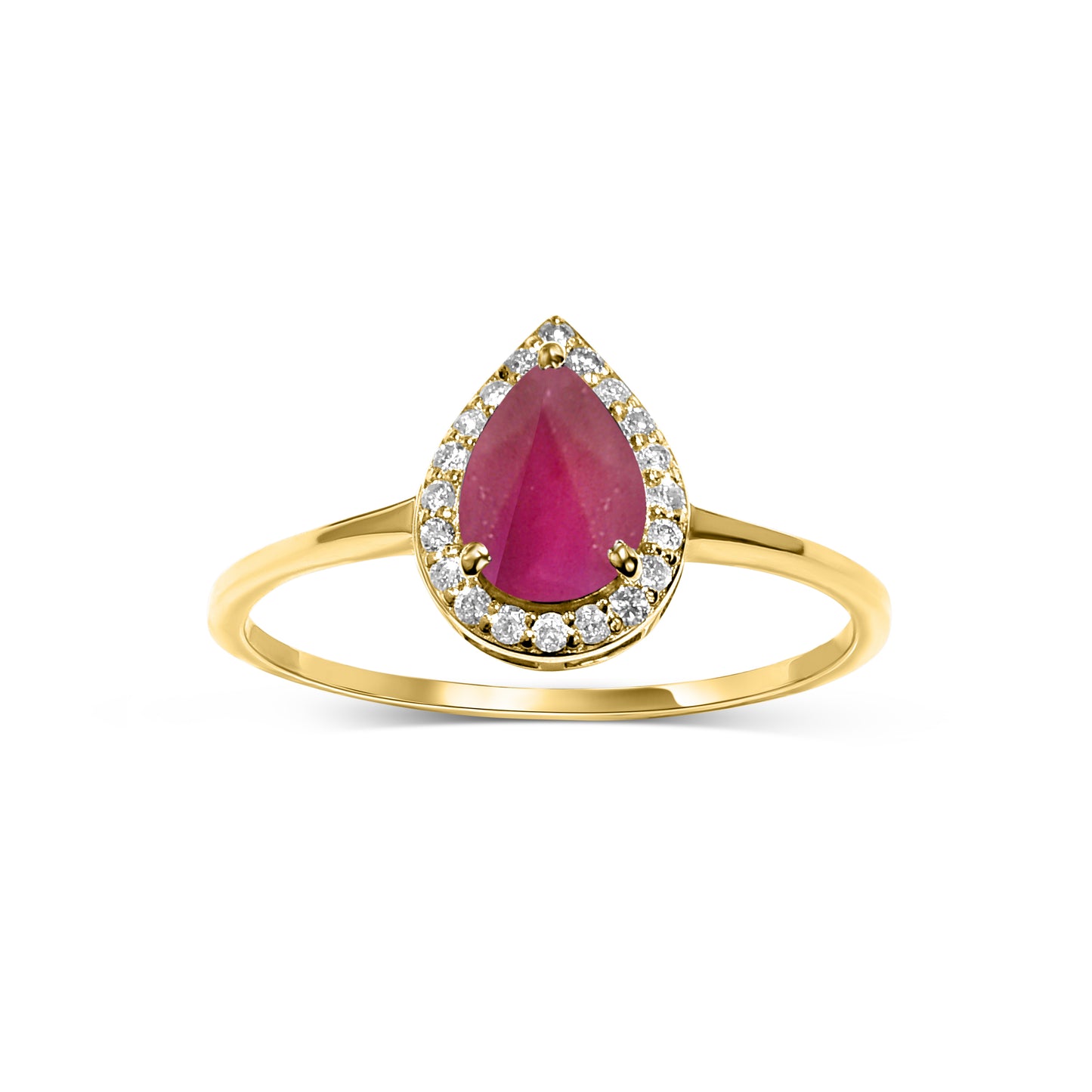 14k Ruby Diamond Pear Shape Set