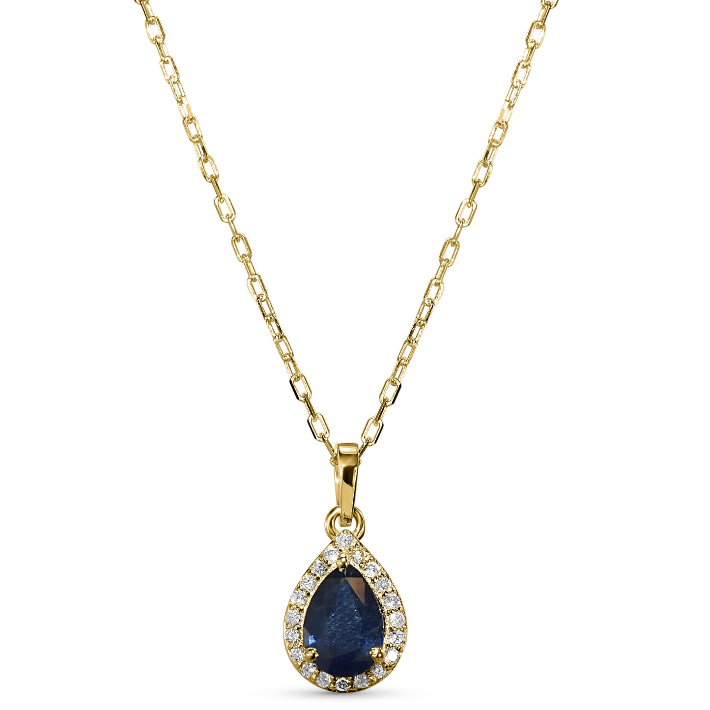 14k Sapphire Diamond Pear Shape Set