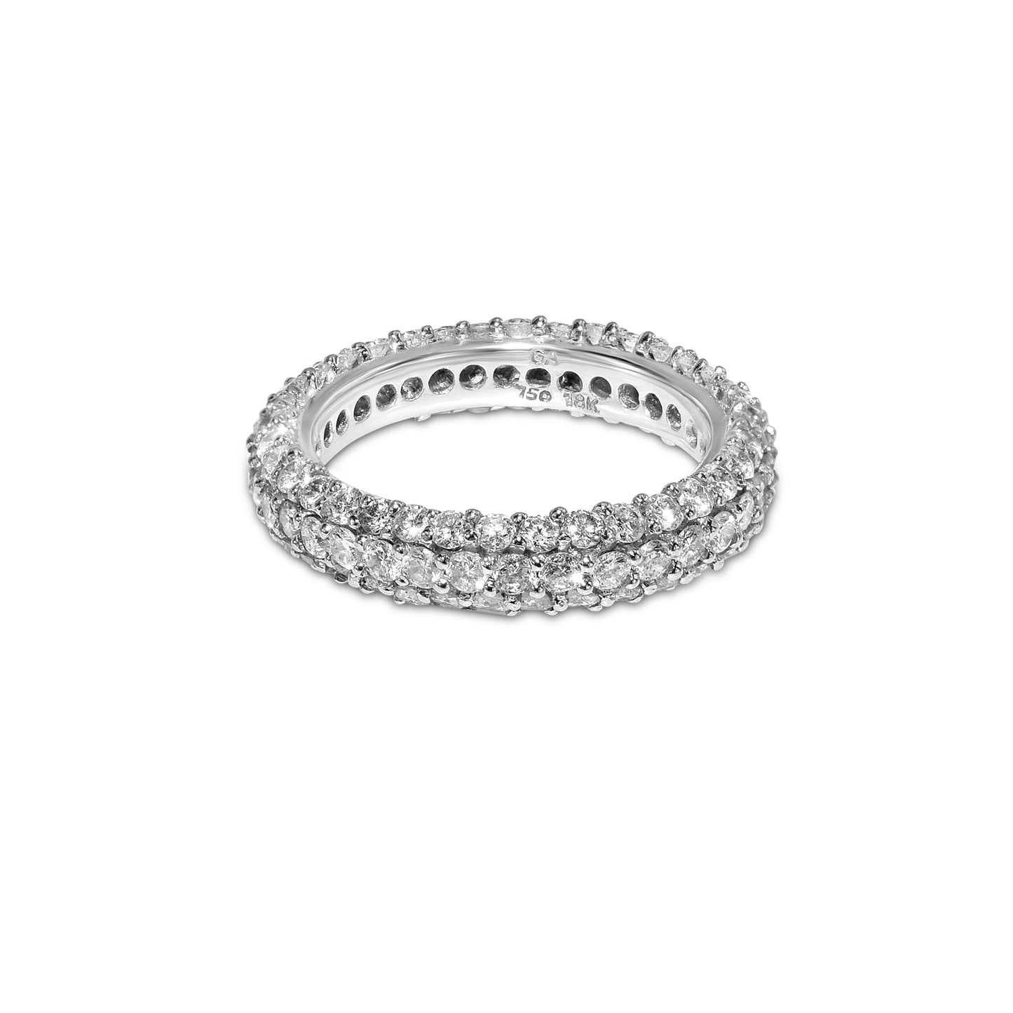 18k White Gold Diamond Pave Band Ring