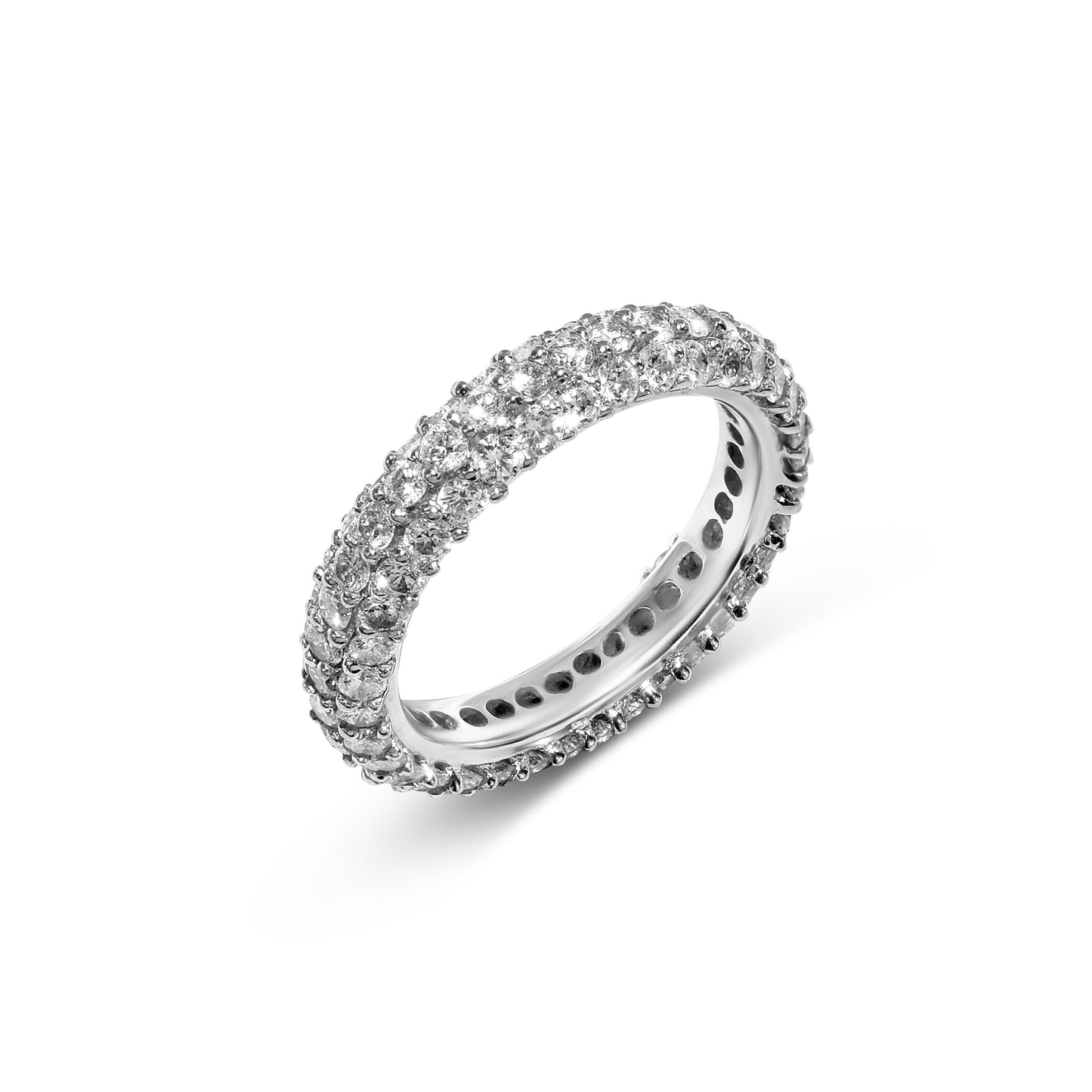 18k White Gold Diamond Pave Band Ring