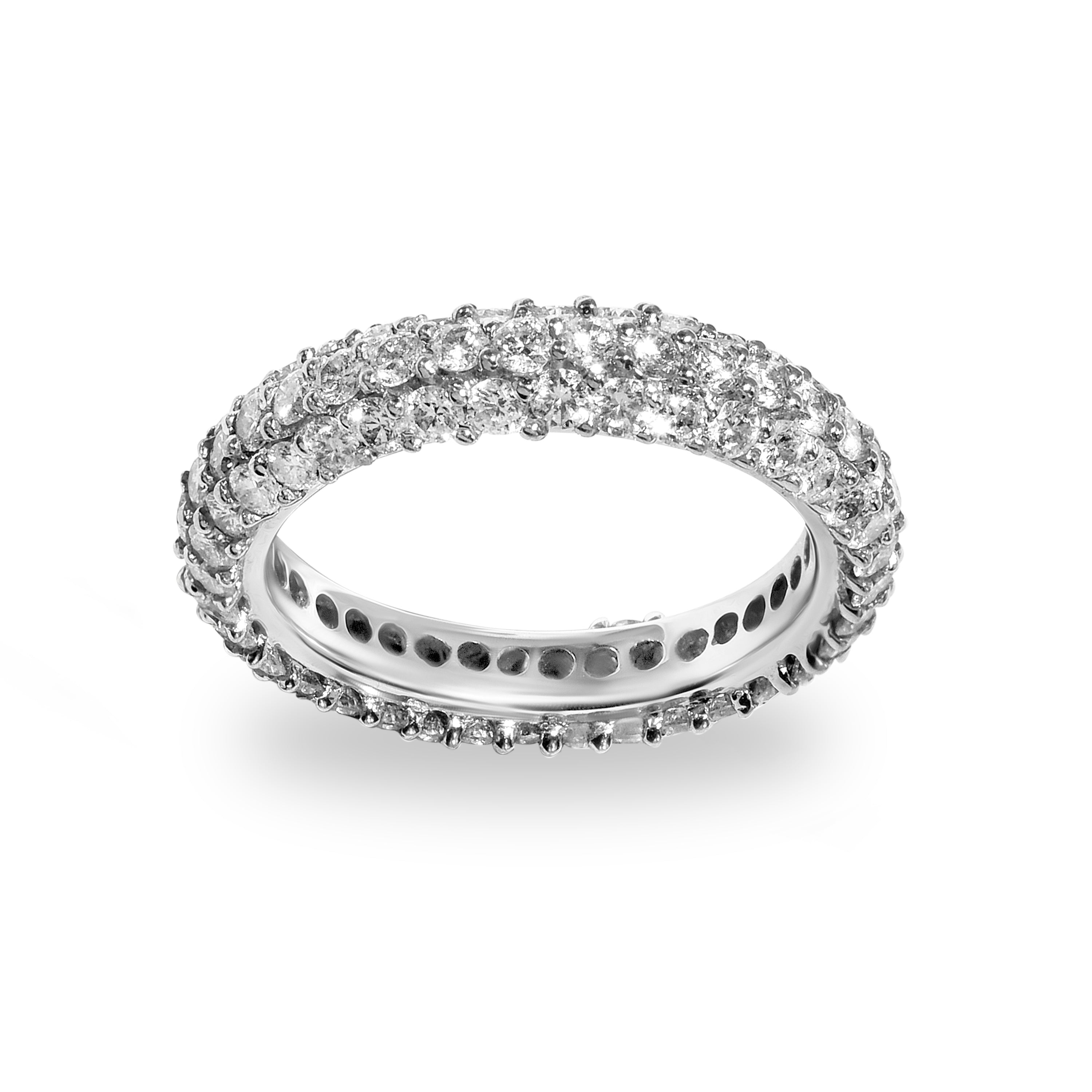 18k White Gold Diamond Pave Band Ring