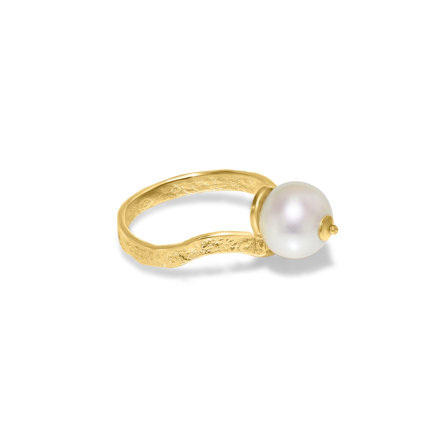 18k Swirl Pearl Ring