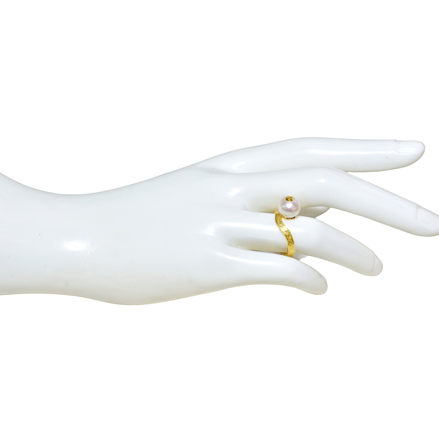 18k Swirl Pearl Ring