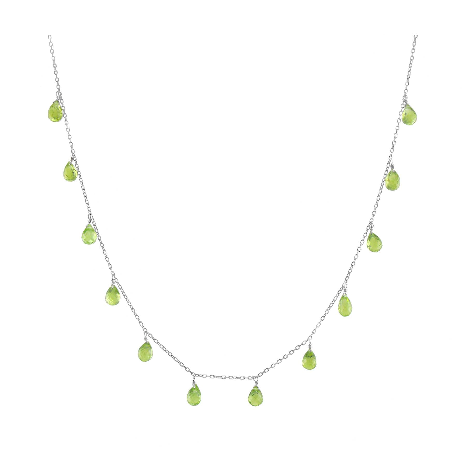 14k Peridot Birthstone Necklace 16"