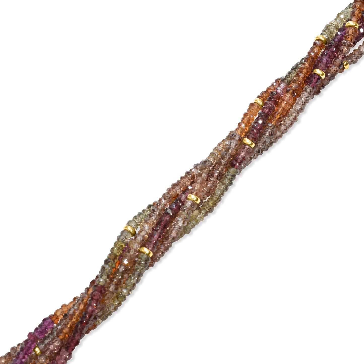 14k Tundra Sapphire 7 Row Bead Necklace