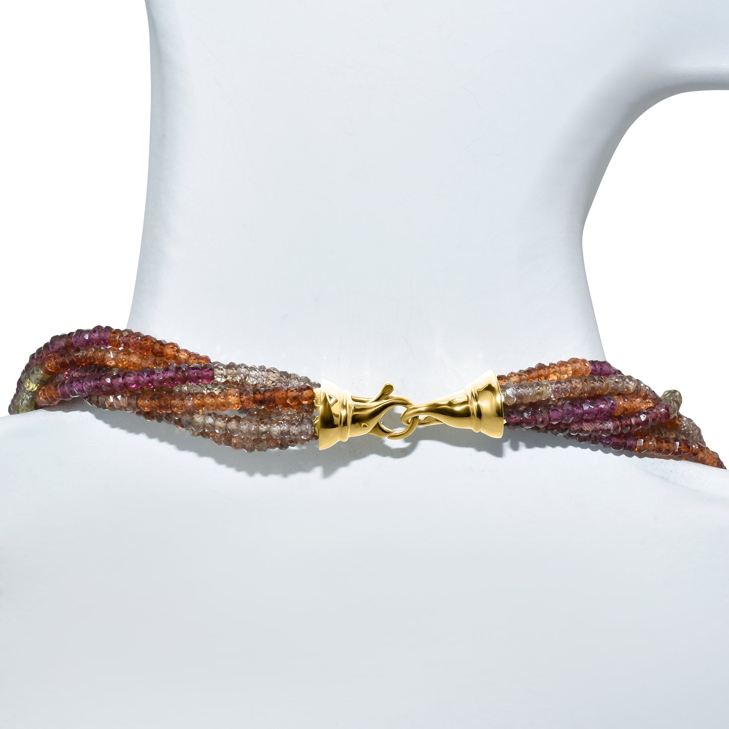 14k Tundra Sapphire 7 Row Bead Necklace