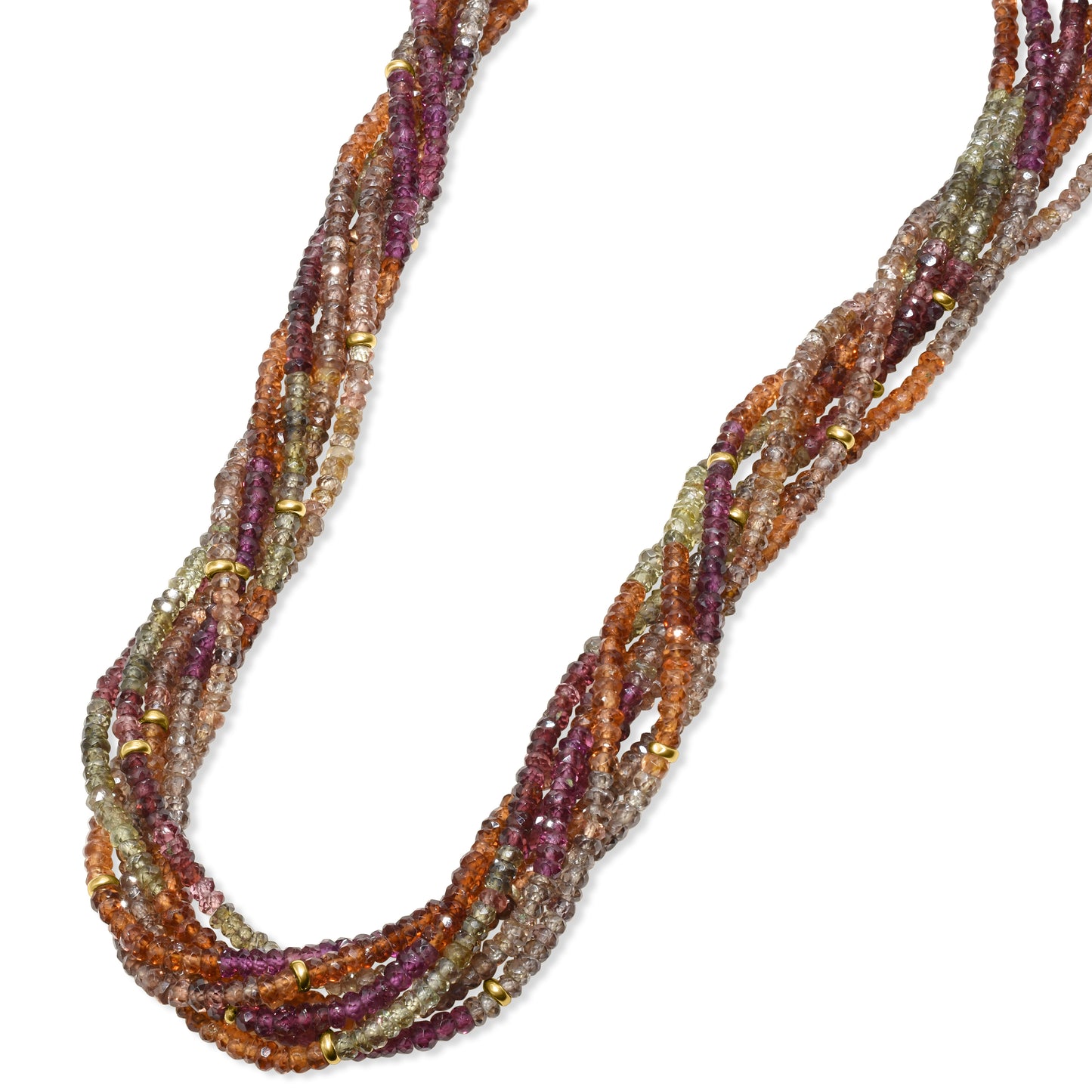 14k Tundra Sapphire 7 Row Bead Necklace