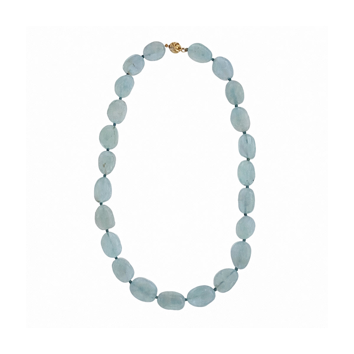 14k Aquamarine Nugget Necklace