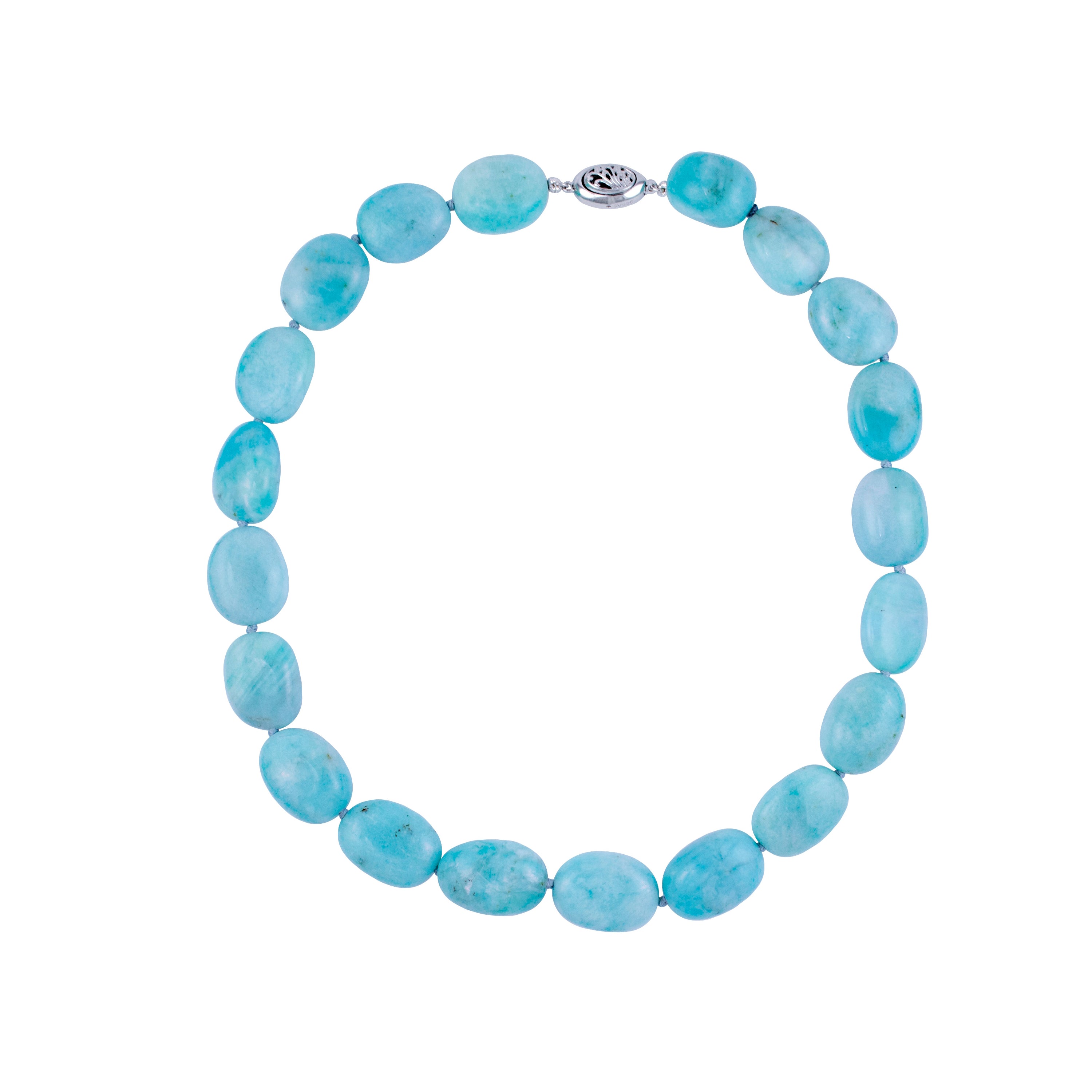14k Amazonite Nuggets Knotted Necklace
