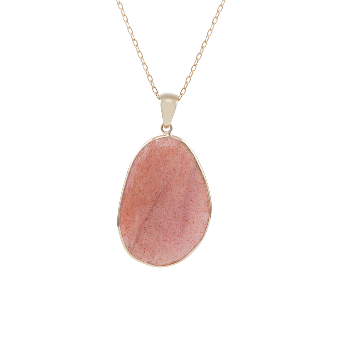 14k Faceted Moonstone Bezel Necklace