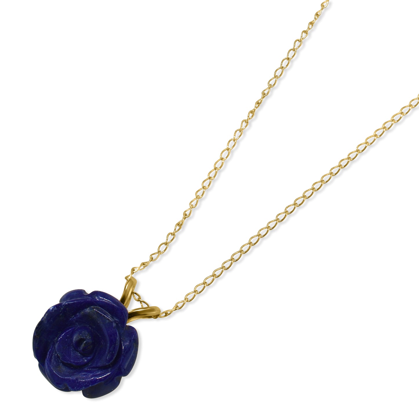 14k Lapis Flower Pendant Necklace