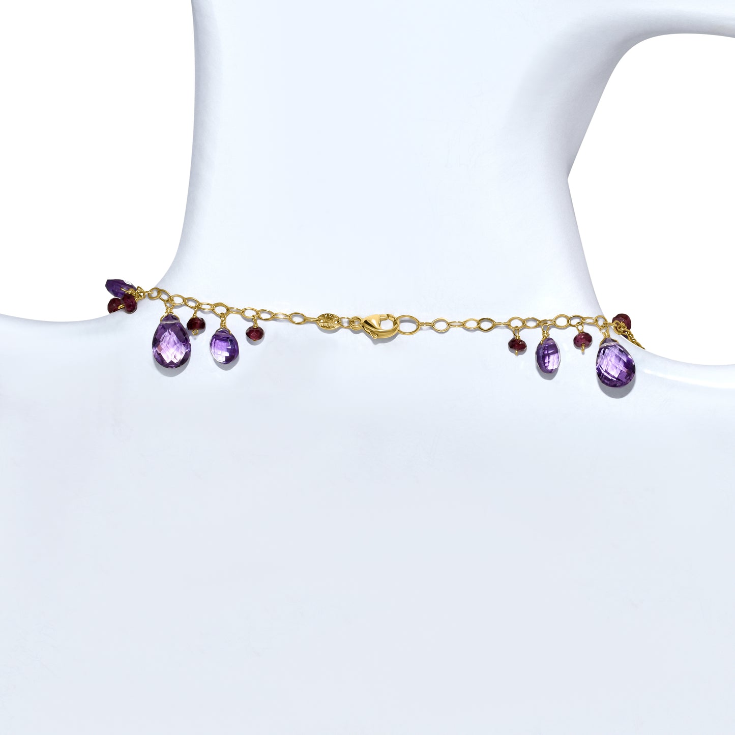 14k Multi Pink Amethyst Rhodolite Necklace