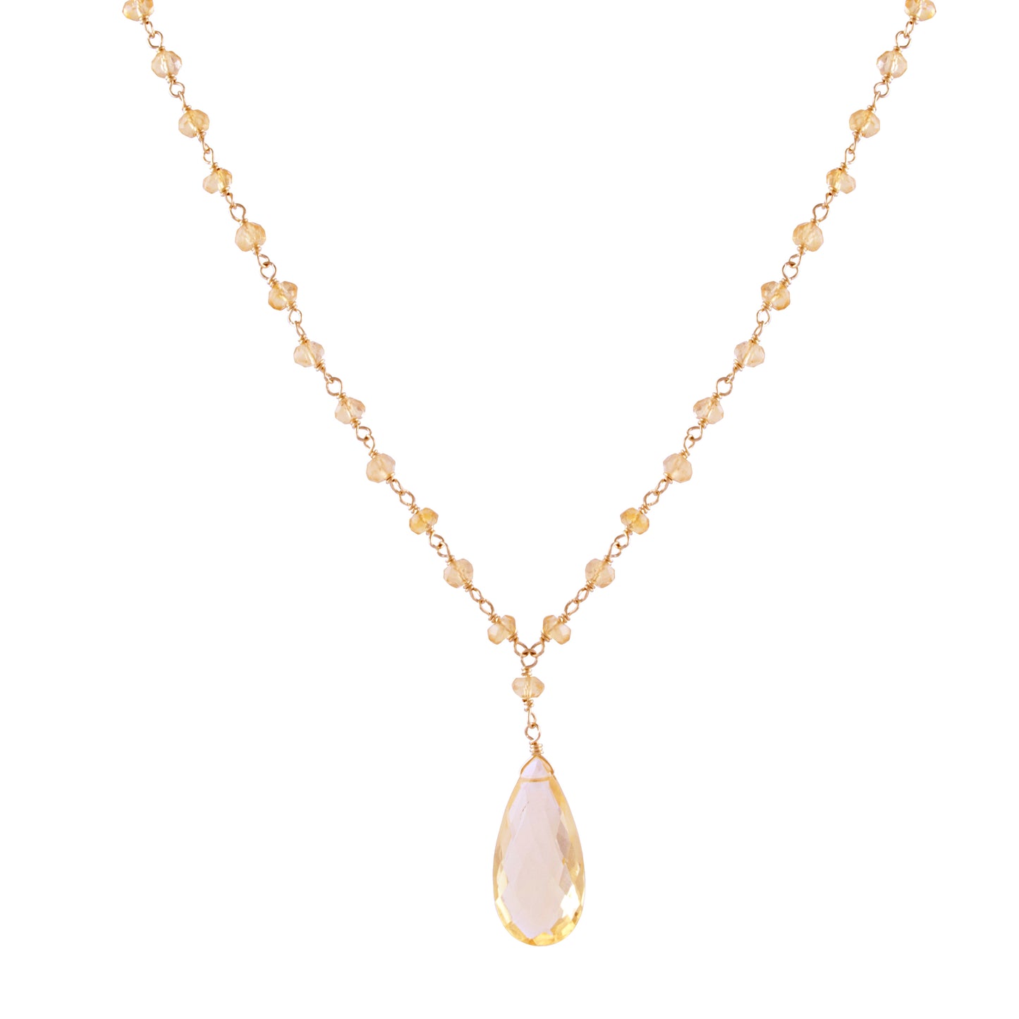 14k Citrine Links Necklace
