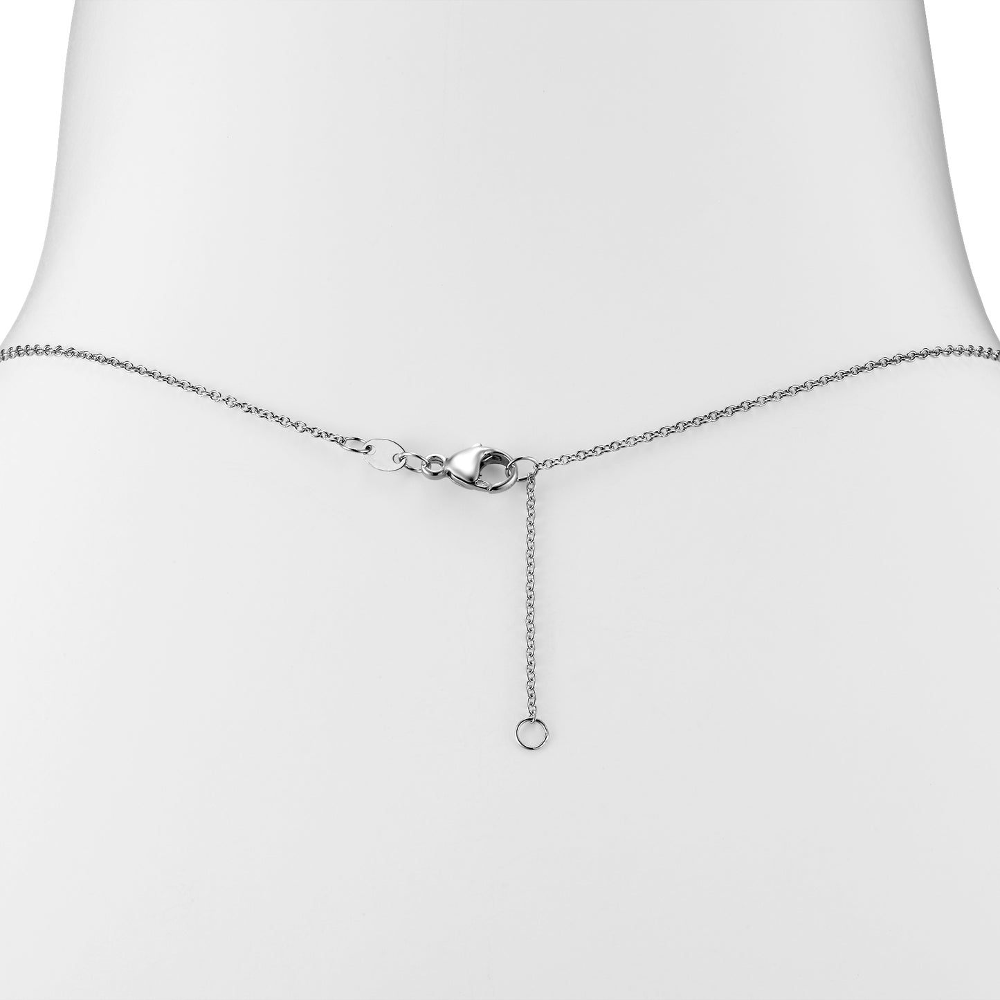 14k White Gold Black Onyx Faceted Cushion VS Diamond Pendant Necklace 18"
