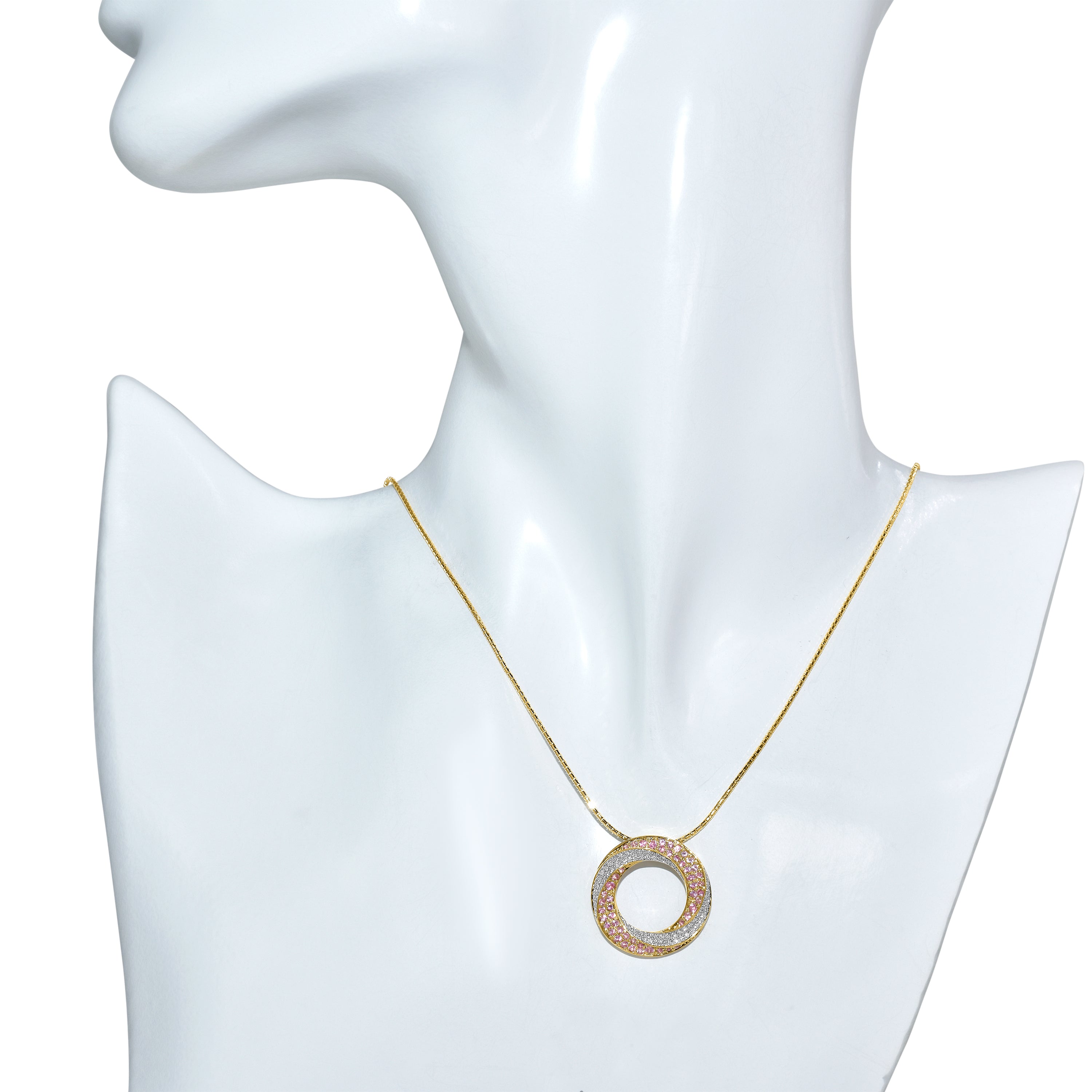 14k Pink Sapphire Diamond Necklace
