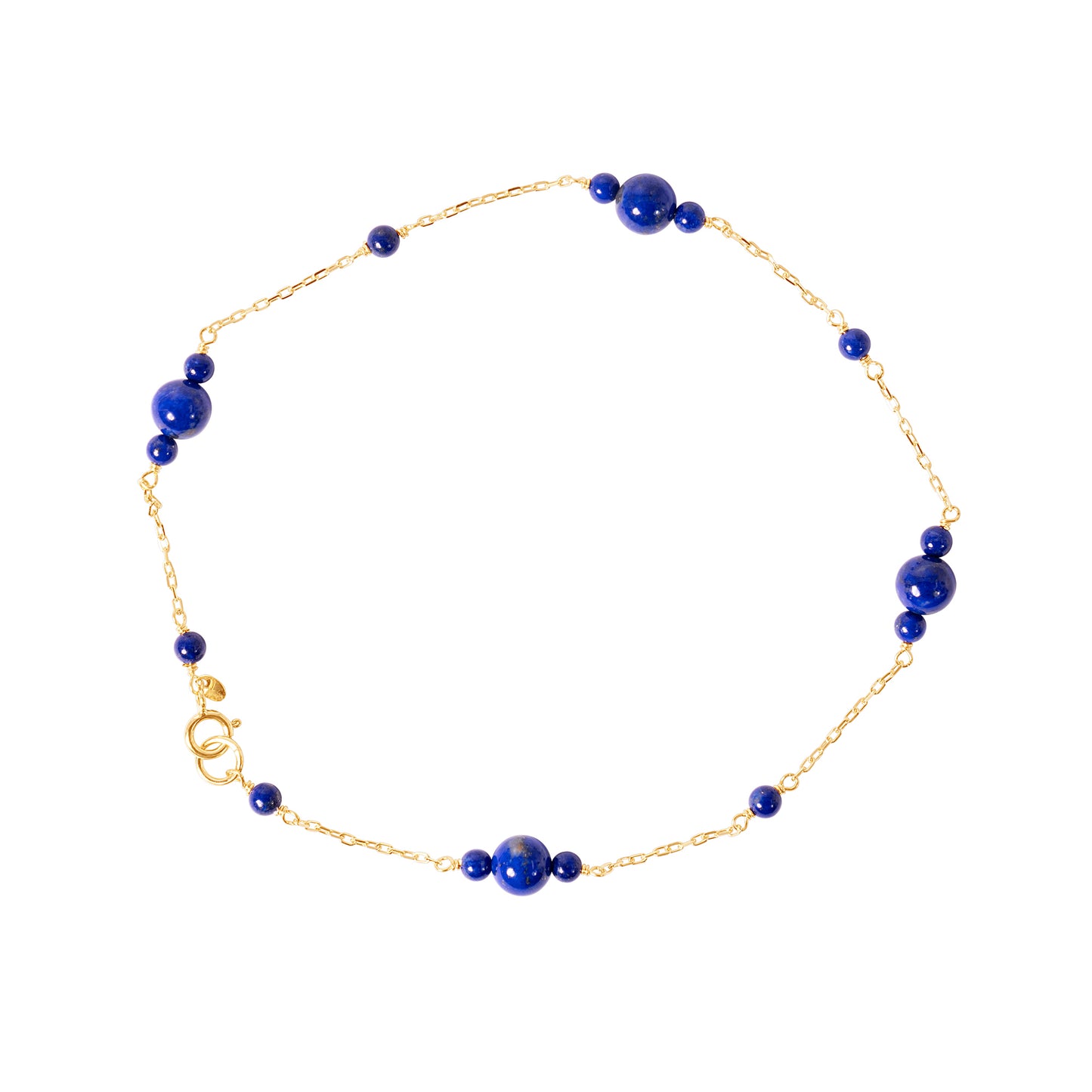 14k Yellow Station Anklet