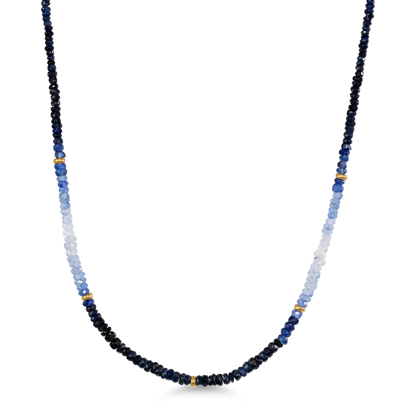 14k Shades of Gemstones and Gold Roundel Necklace