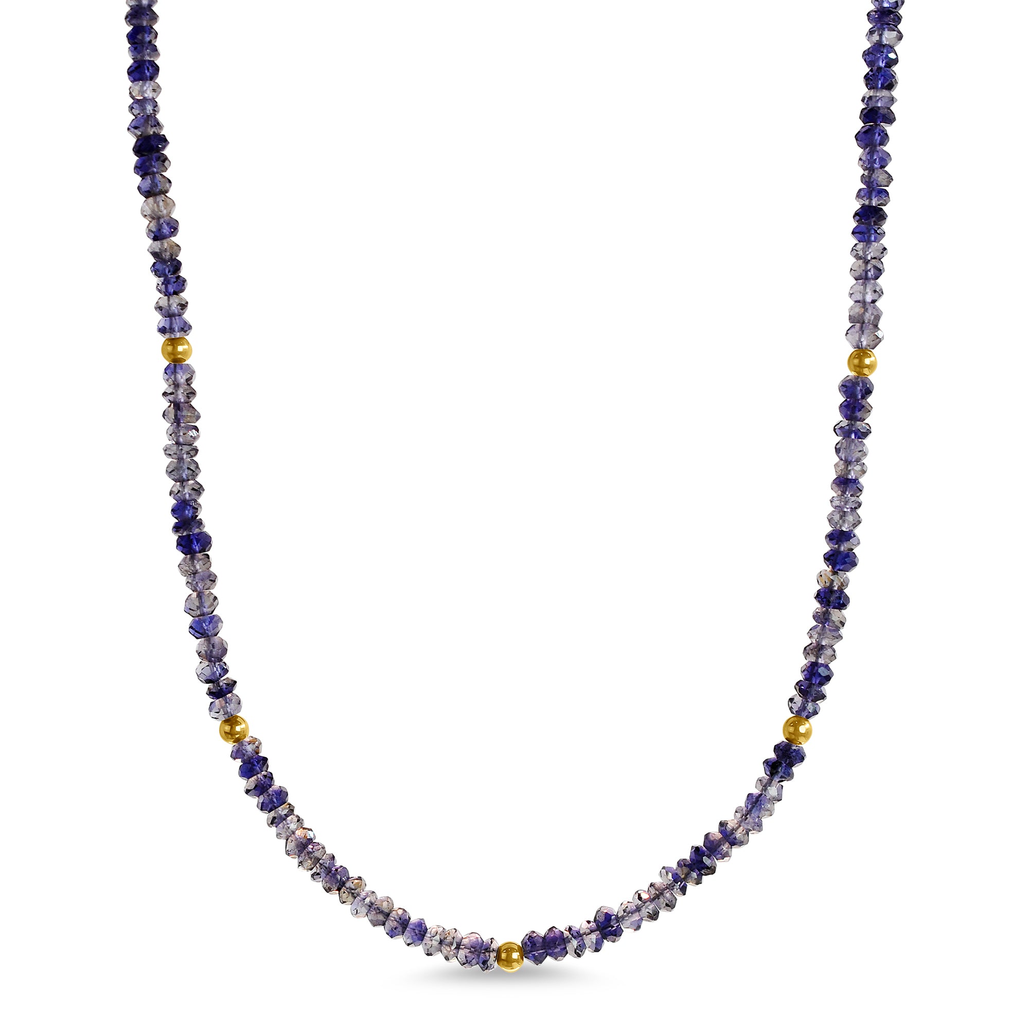 14k Gemstones & Gold Roundel Necklace