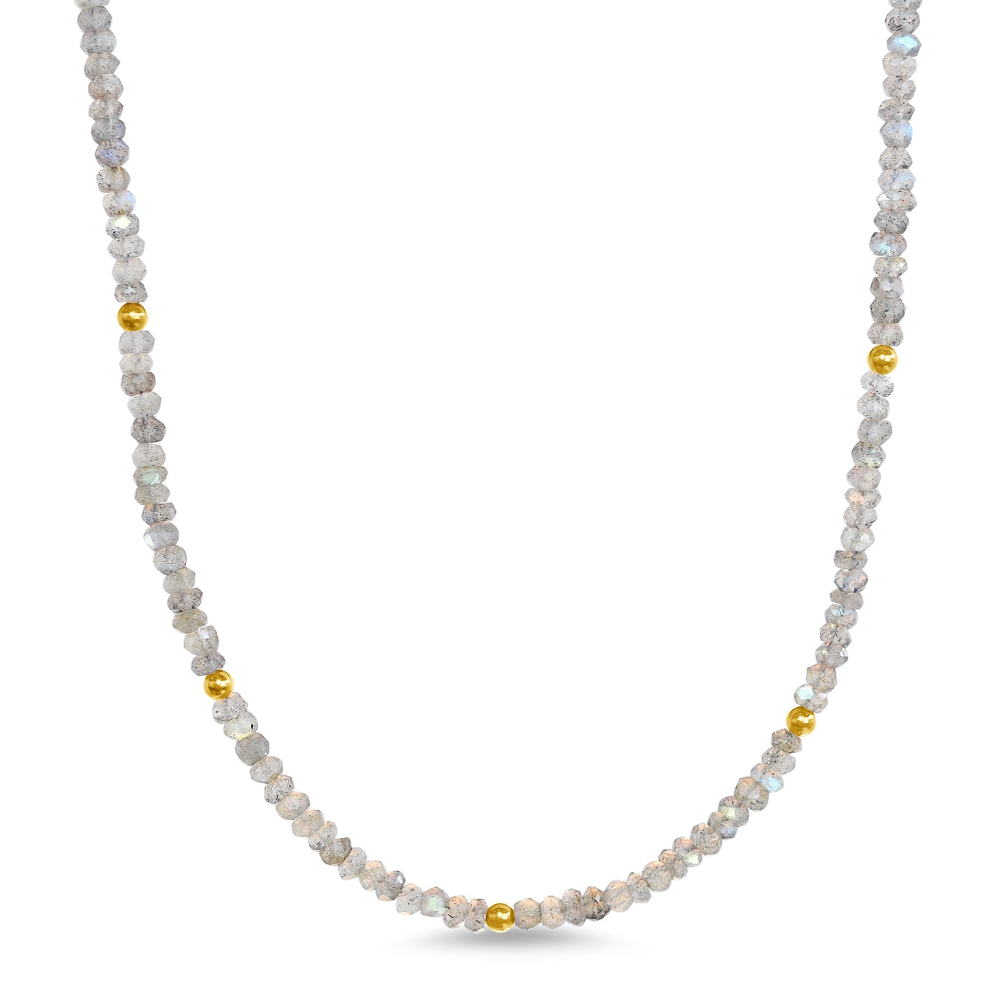 14k Gemstones & Gold Roundel Necklace
