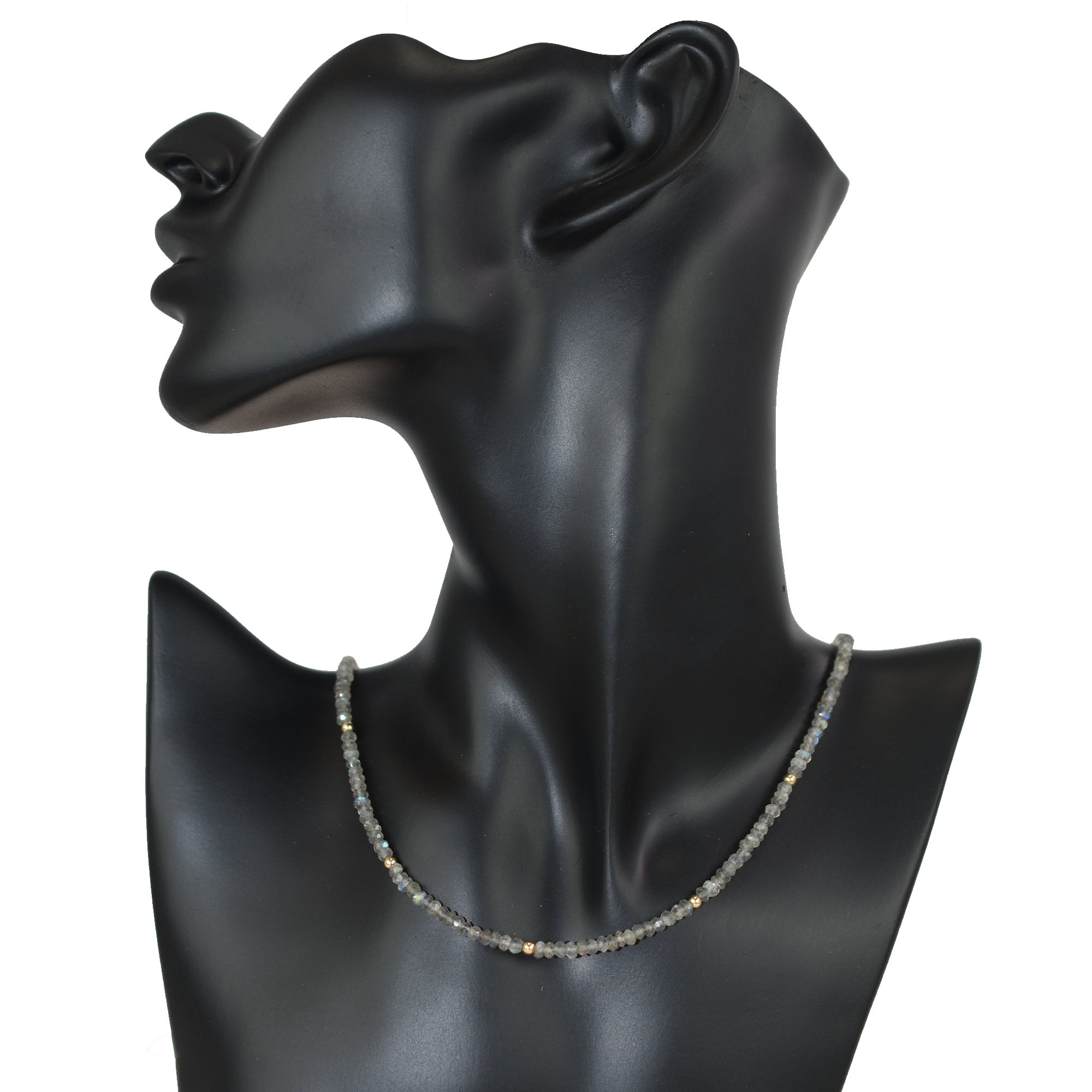 14k Gemstones & Gold Roundel Necklace