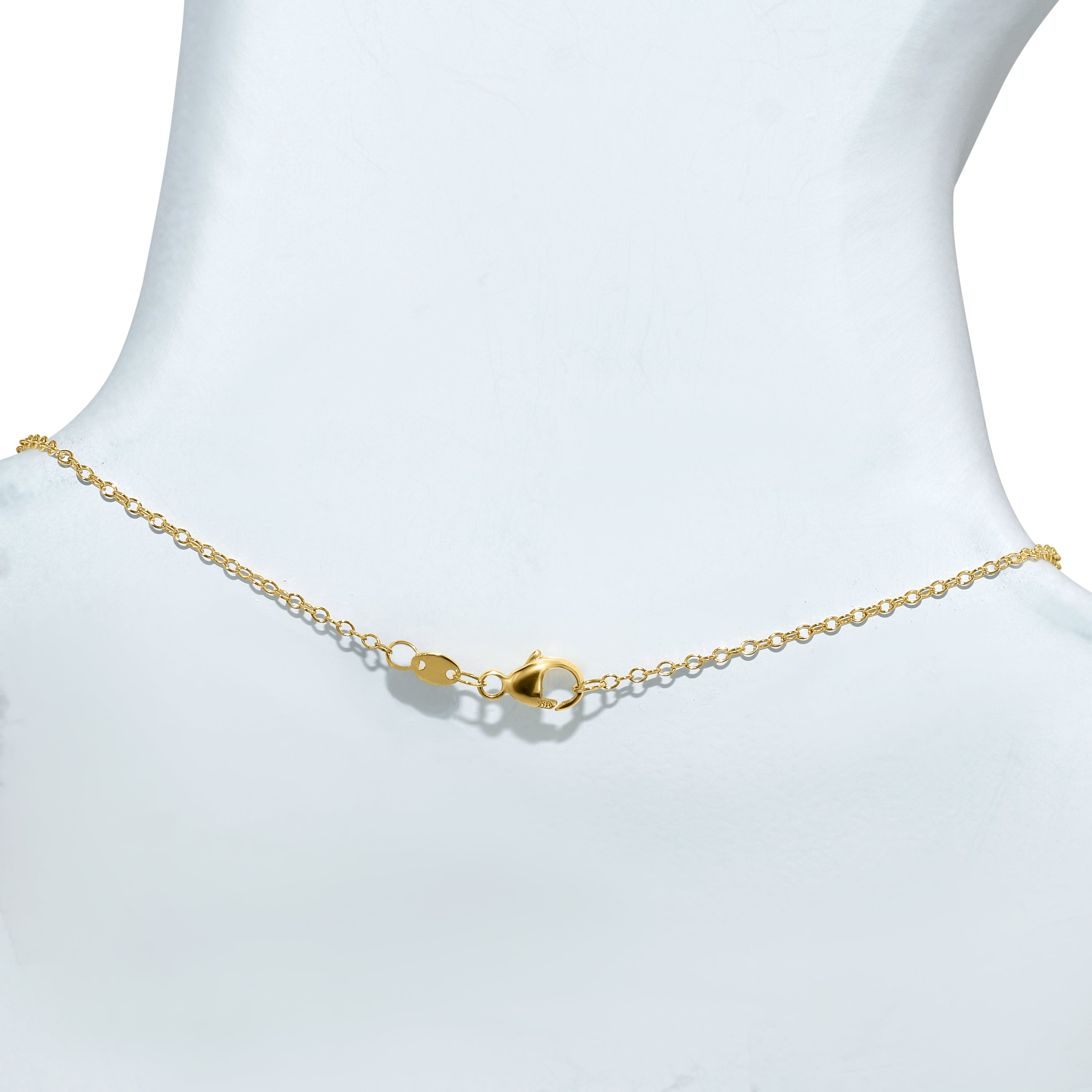 14k Multi Gemstone Triple Round Bezel Pendant Necklace