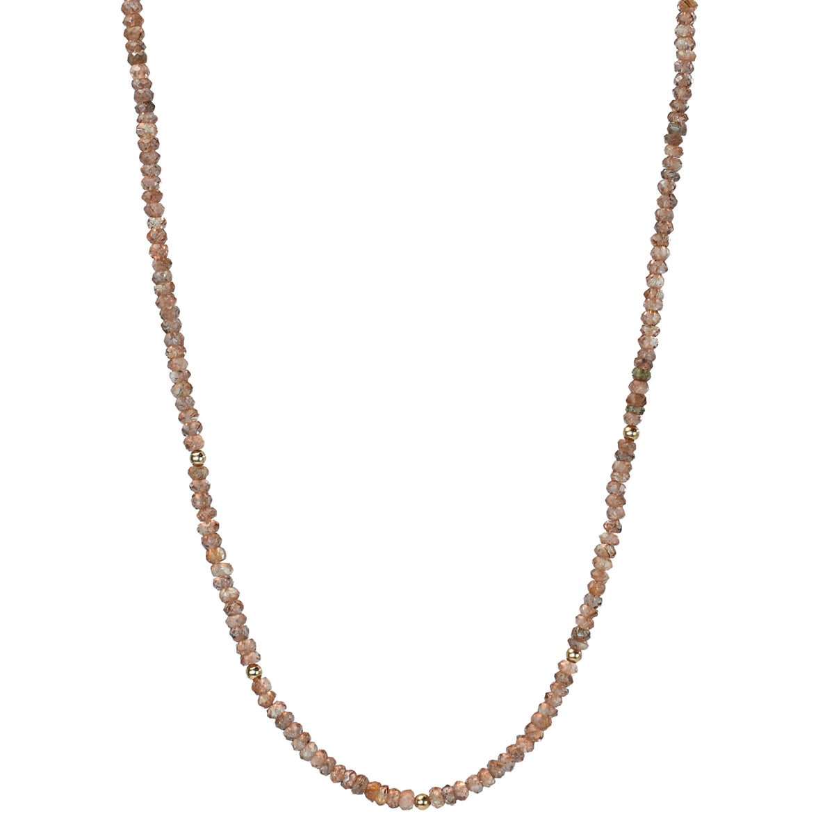 14k Gemstones & Gold Roundel Necklace