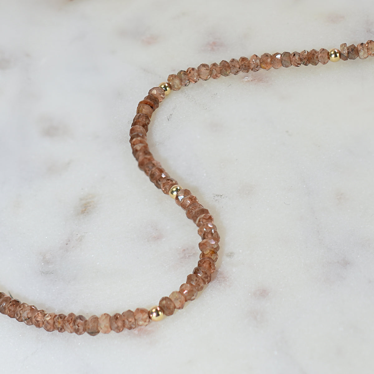 14k Gemstones & Gold Roundel Necklace