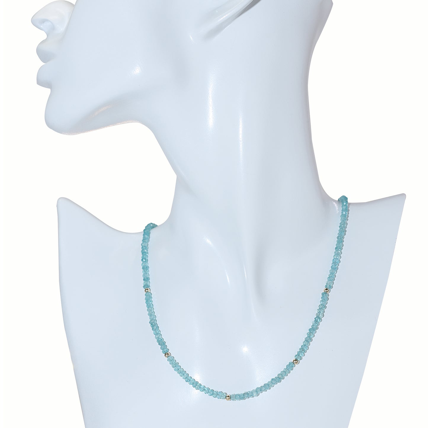 14k Gemstones & Gold Roundel Necklace