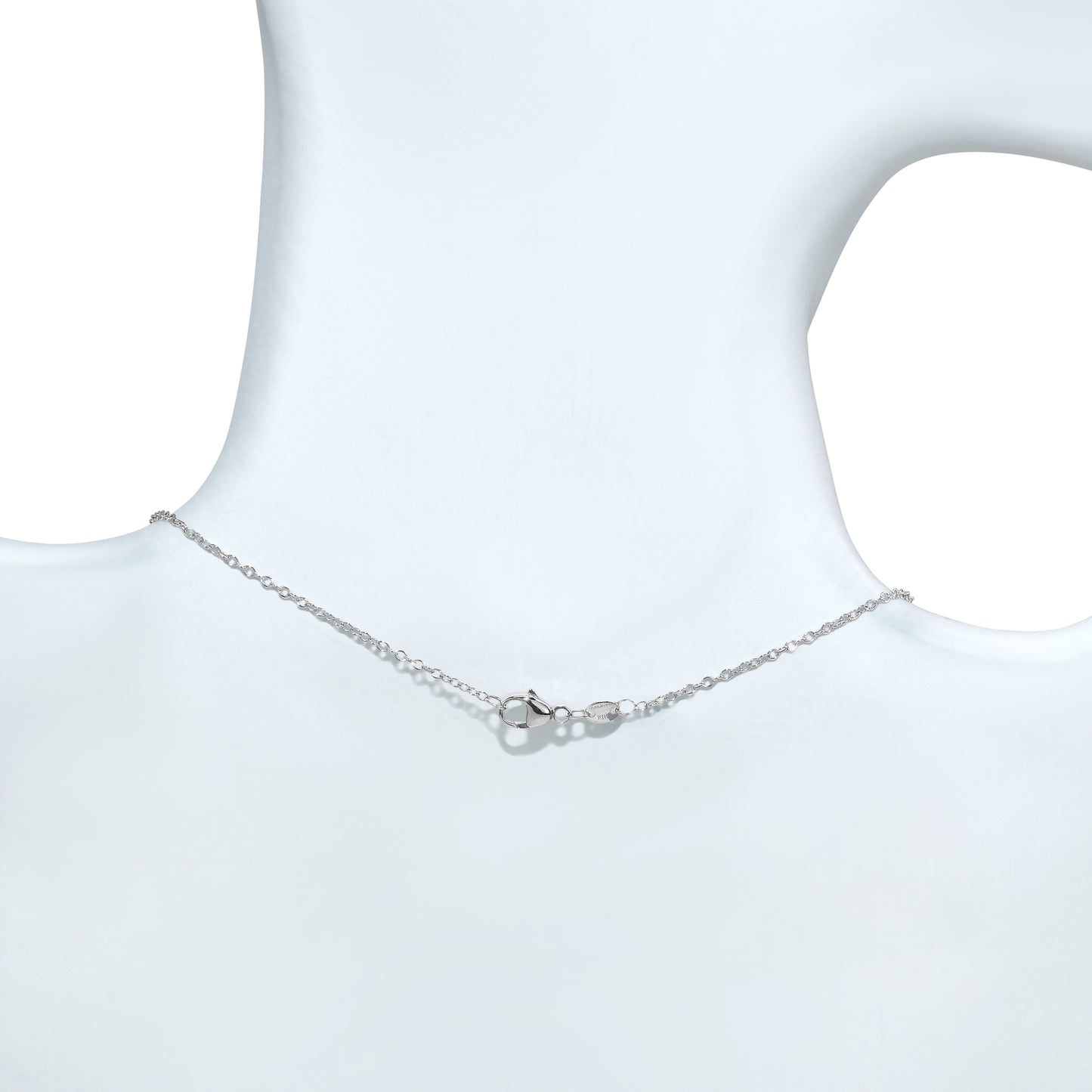 14k White Gold Garnet Coin Pendant Necklace