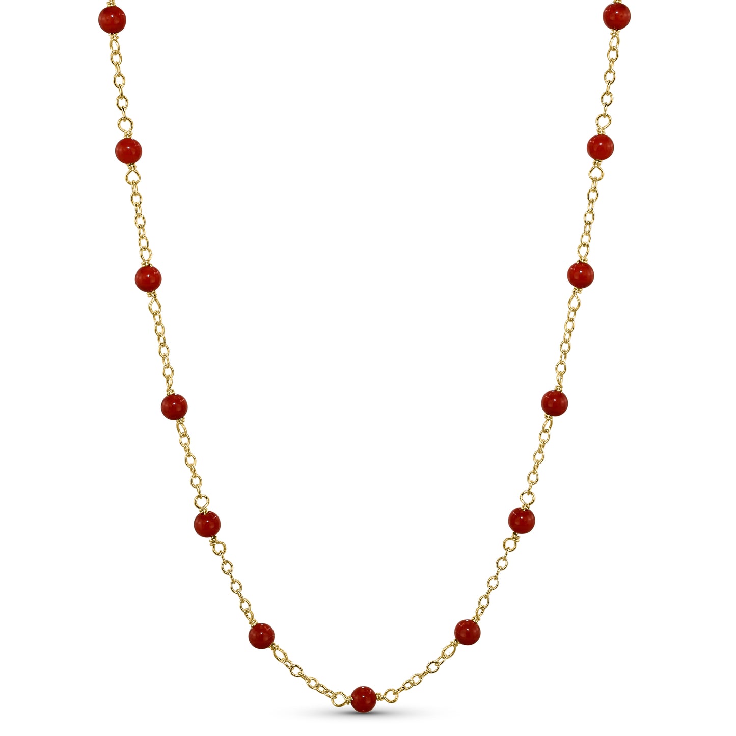 14k Gemstones Station Necklace