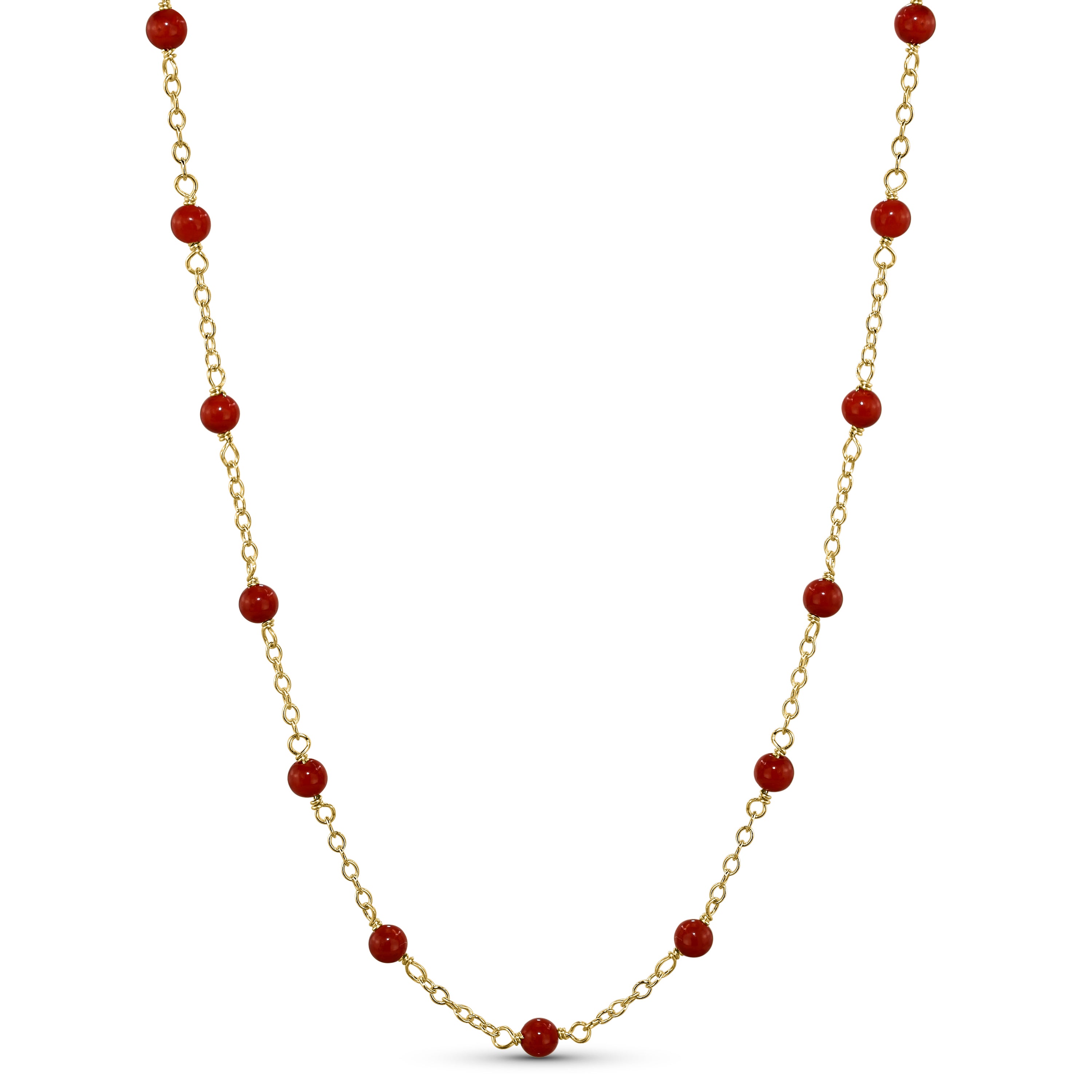 14k Yellow Gold Station Necklace