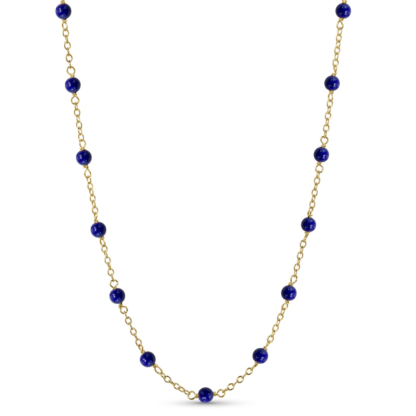 14k Gemstones Station Necklace