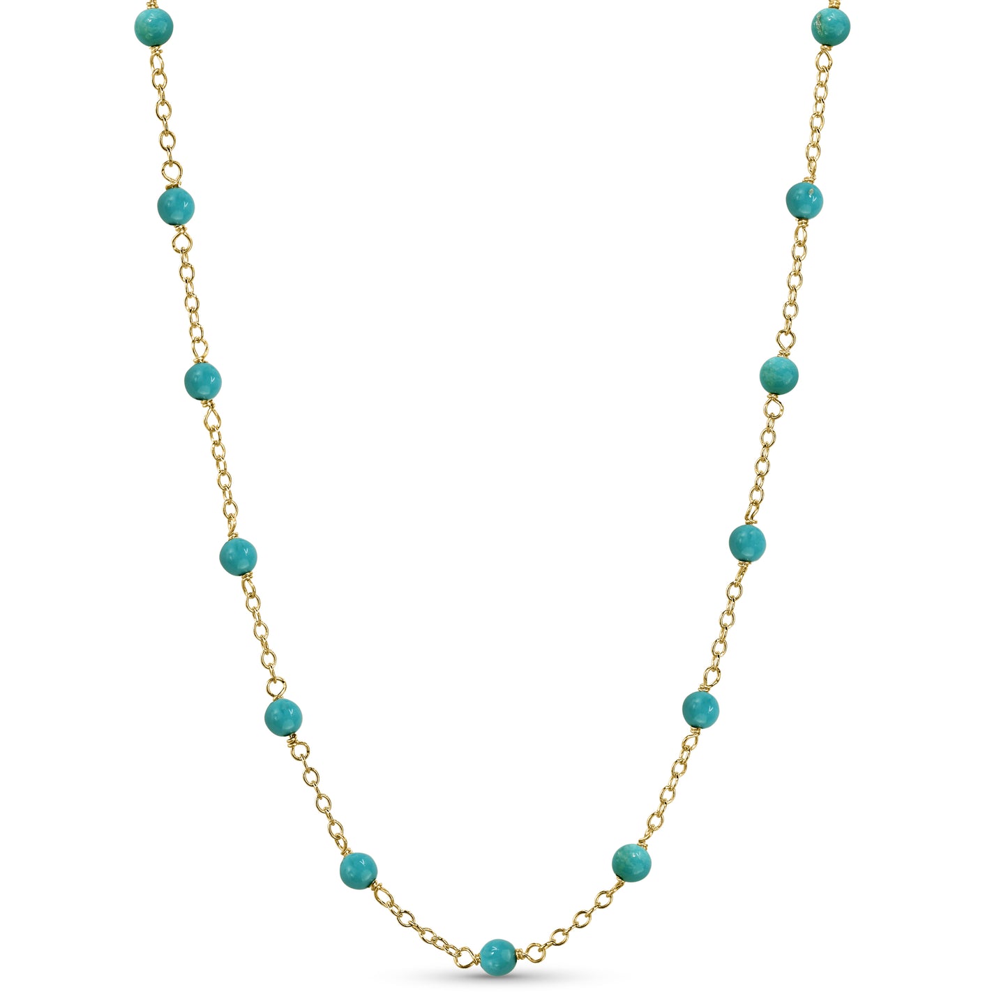 14k Gemstones Station Necklace