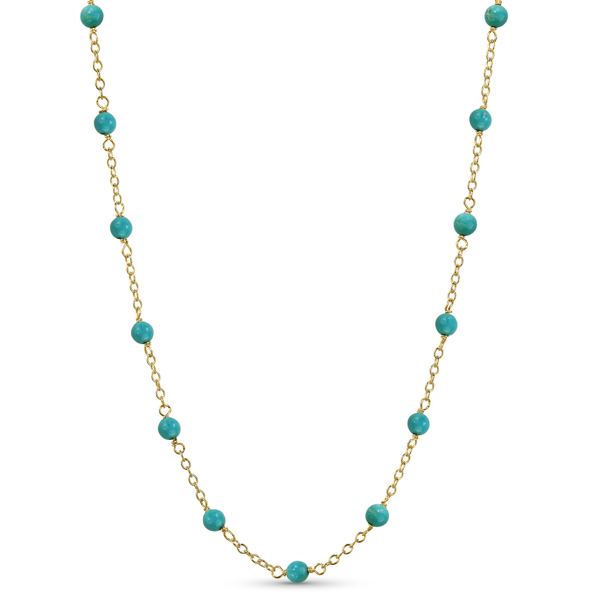 14k Yellow Gold Station Necklace