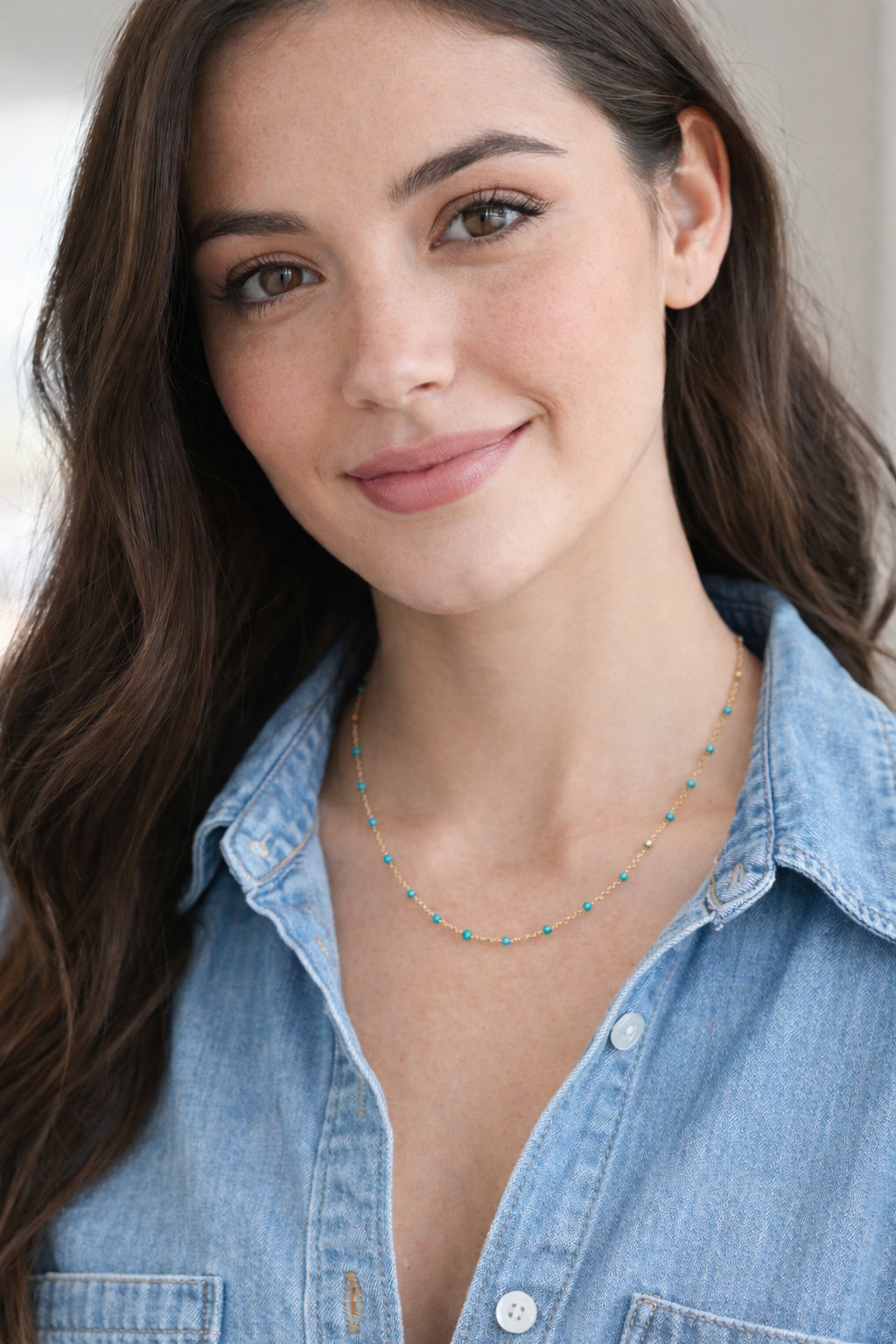 14k Yellow Gold Station Necklace