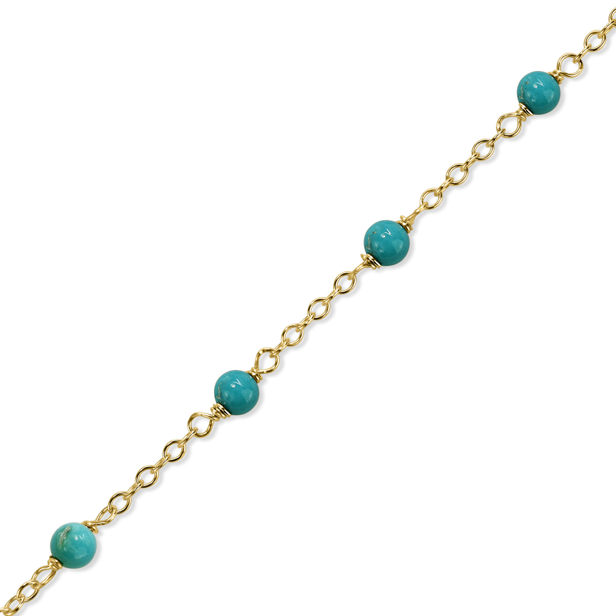 14k Yellow Gold Station Necklace