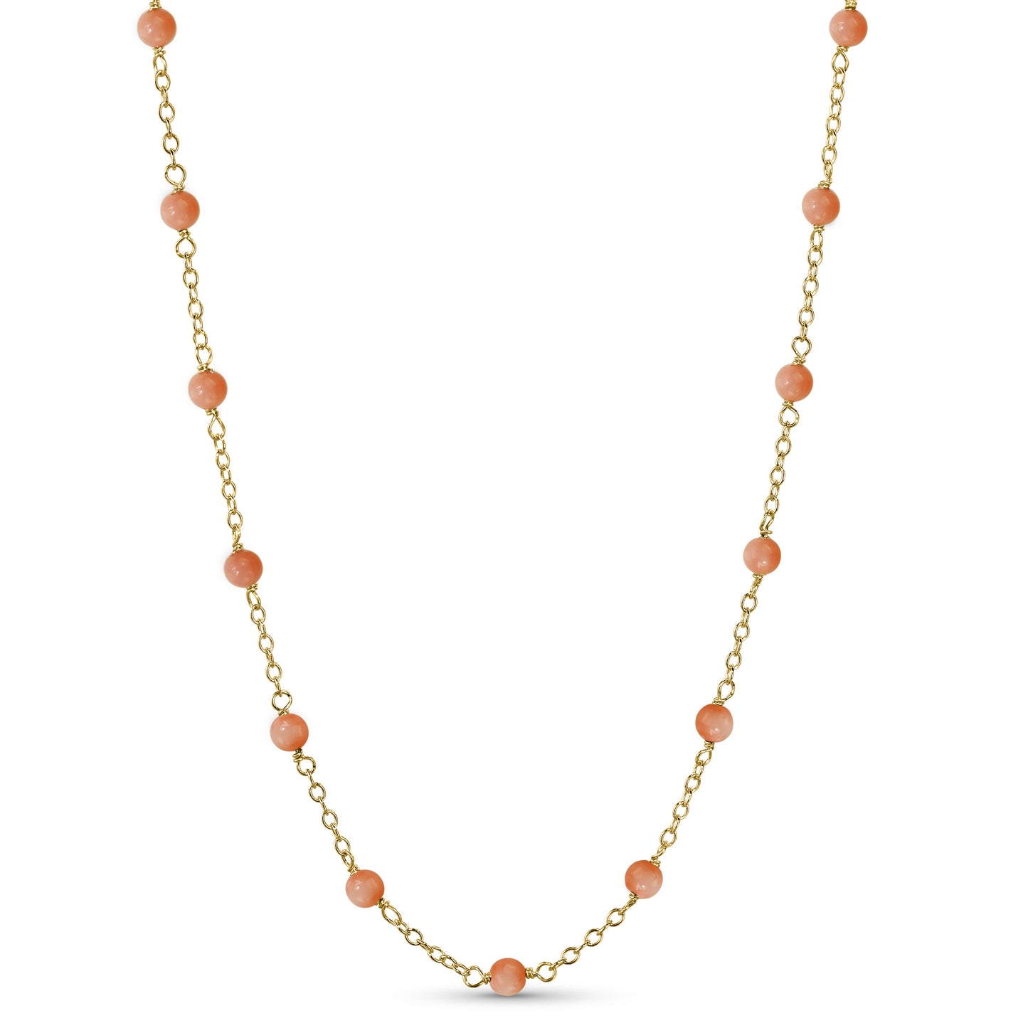 14k Gemstones Station Necklace