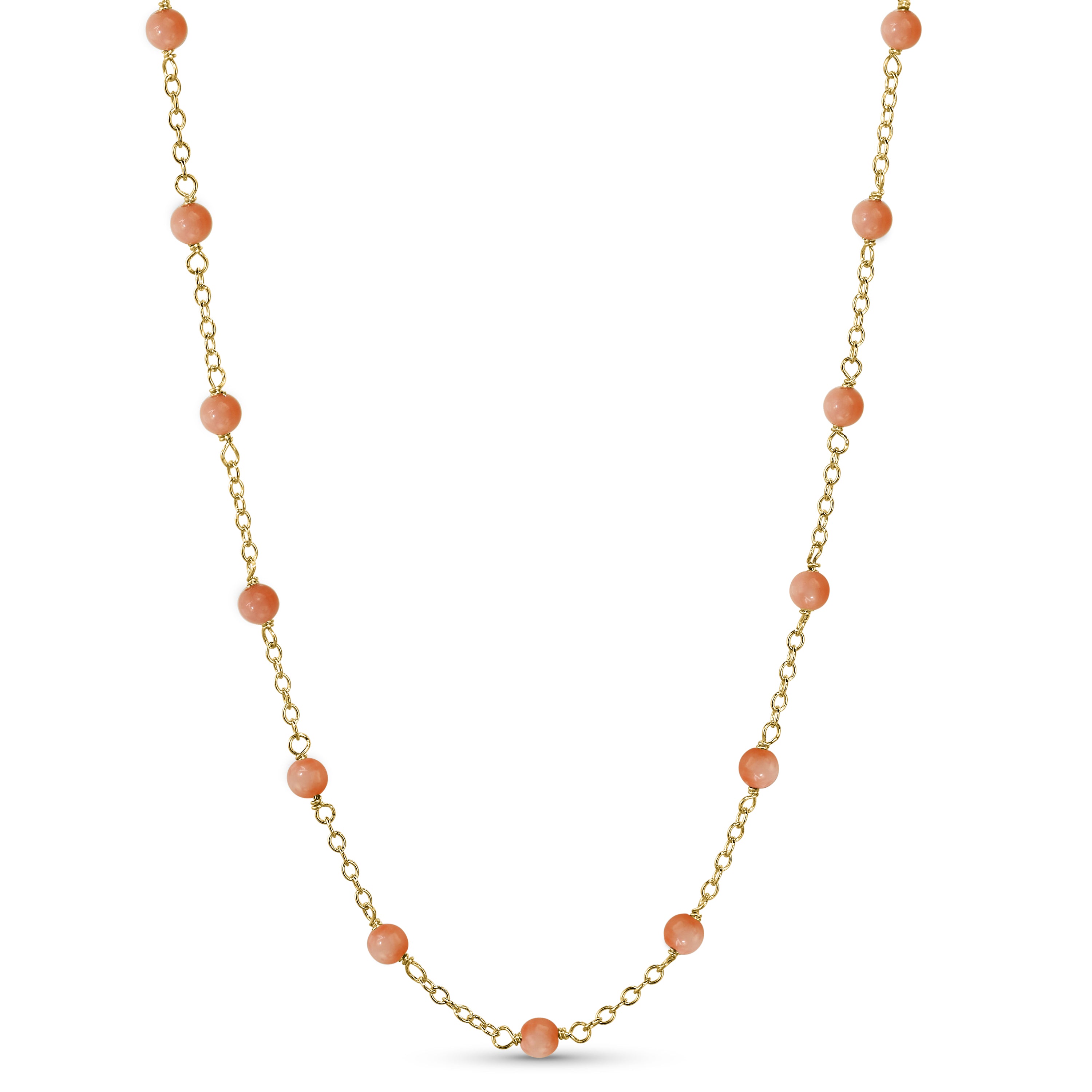 14k Yellow Gold Station Necklace